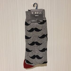 K. Bell Men's Moustache Cotton Dress Socks
